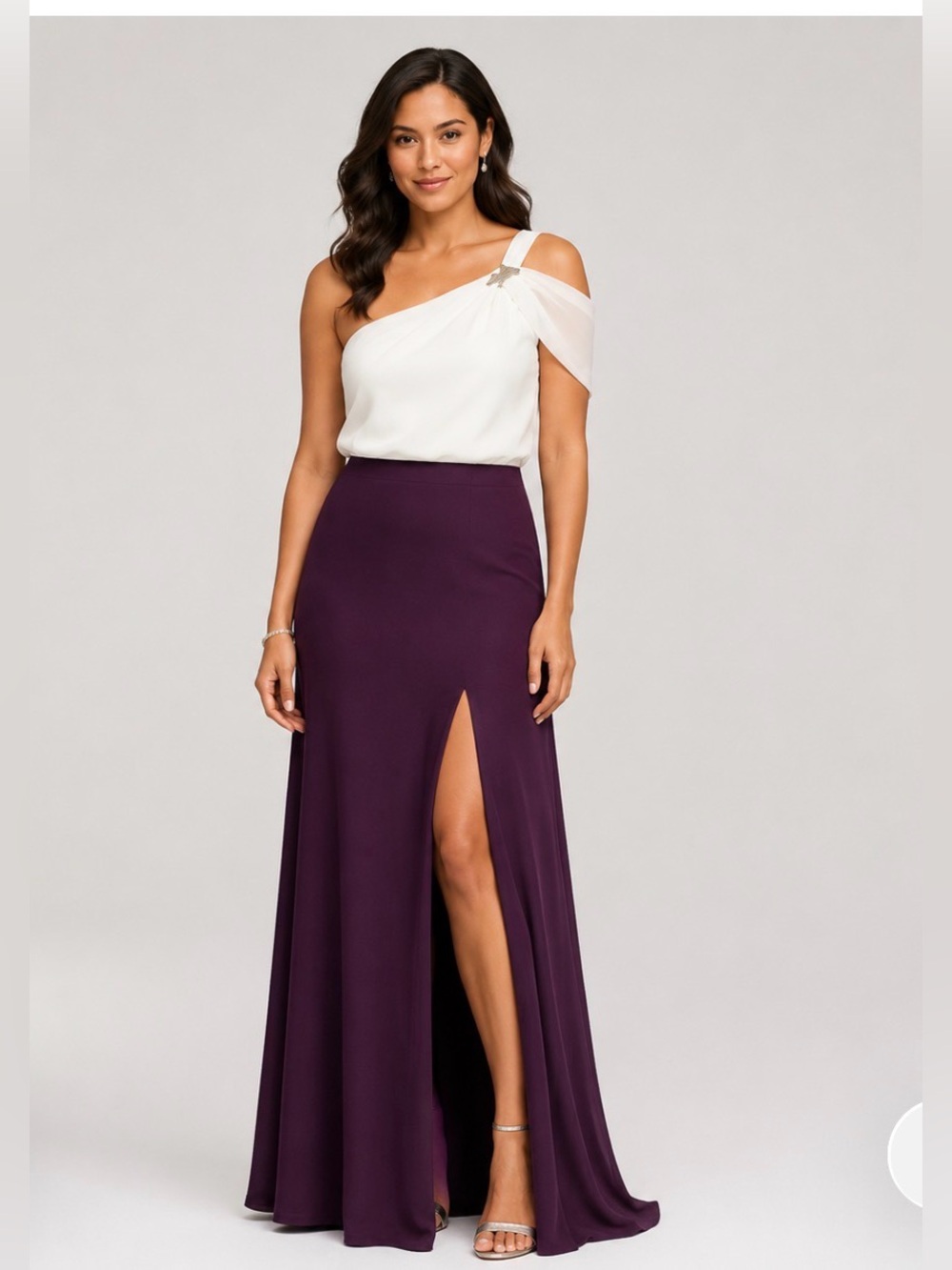 David’s bridal dress full length wedding women’s size 8 chiffon formal prom
